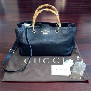 Gucci large Black Bamboo Shopper